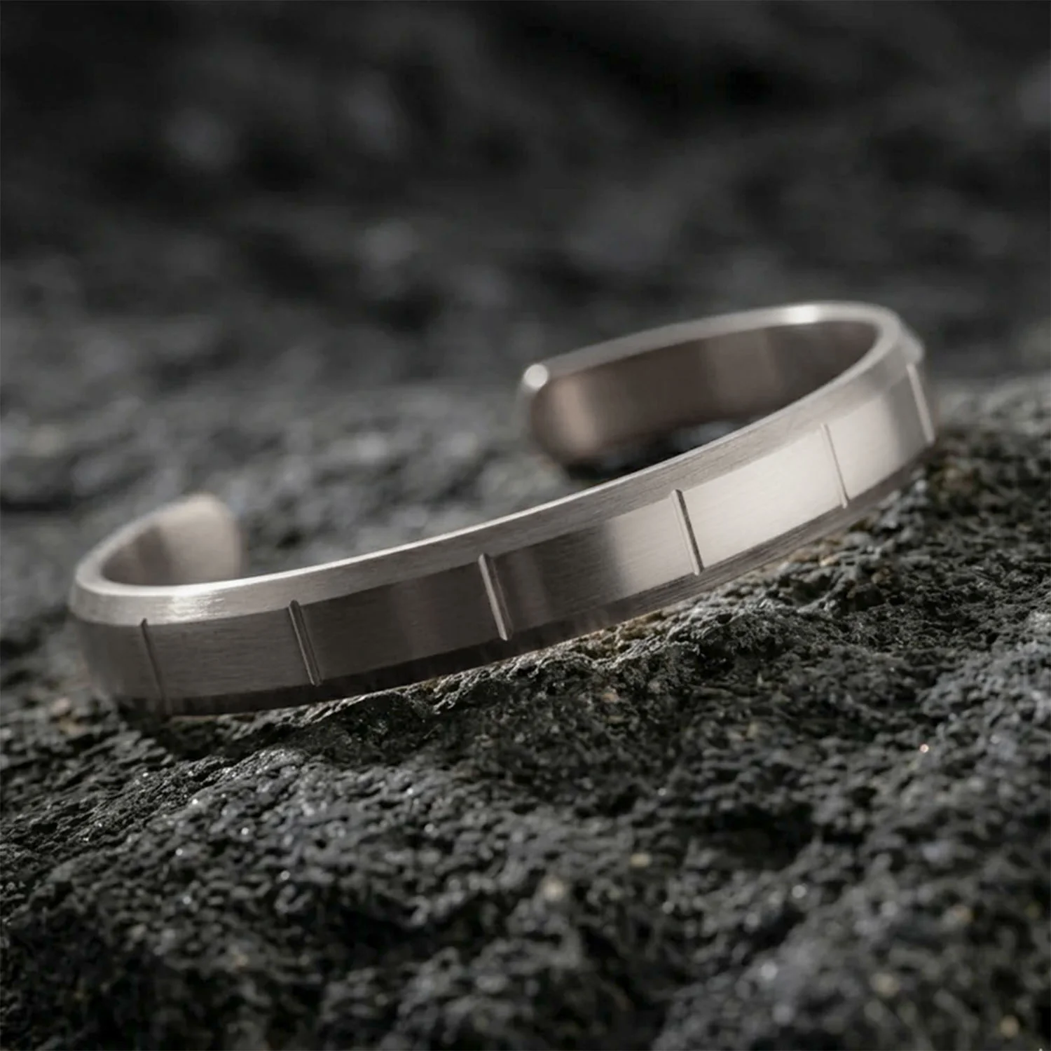 Matte Strike Line Flex Cuff Adjustable Bracelet - Image 9