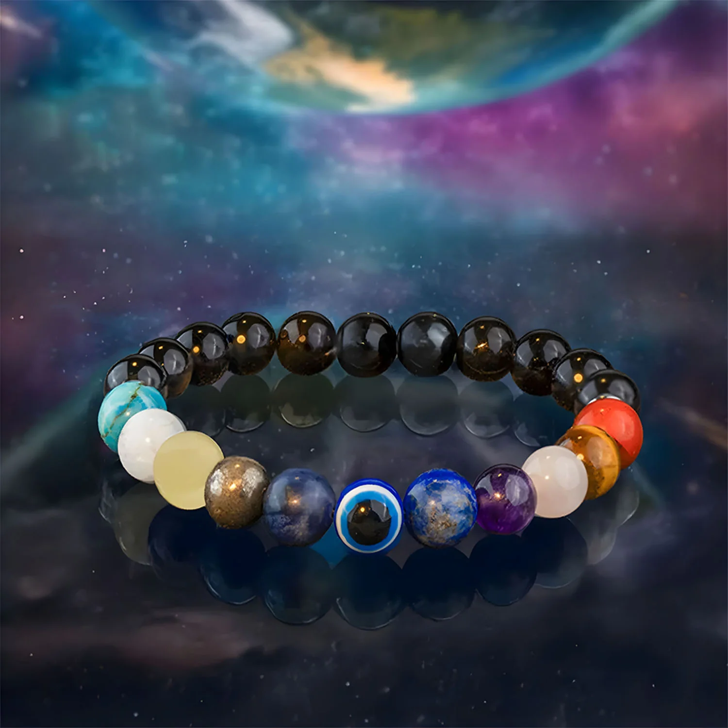 Super 11 Chakra Evil Eye Natural Stone Bracelet - Image 10