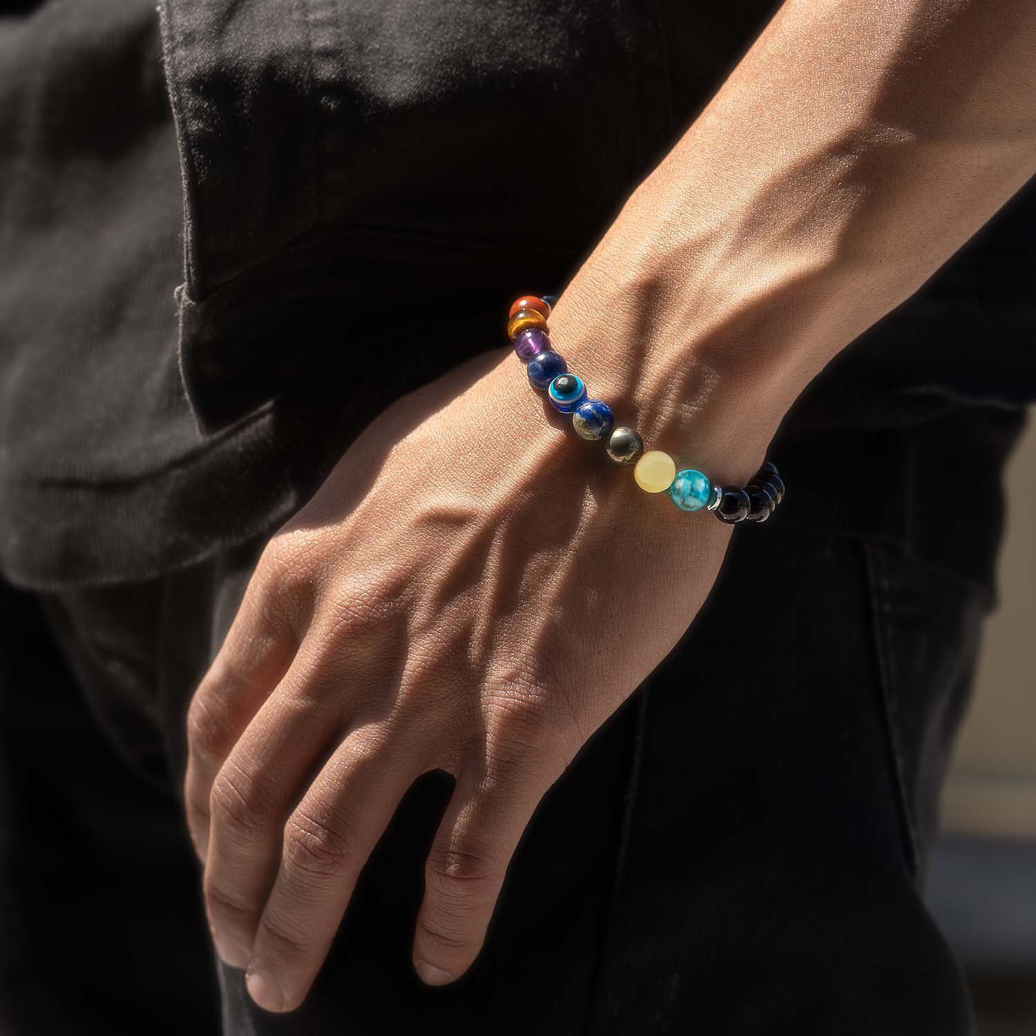 Super 9 Chakra Natural Stone Bracelet - Image 3
