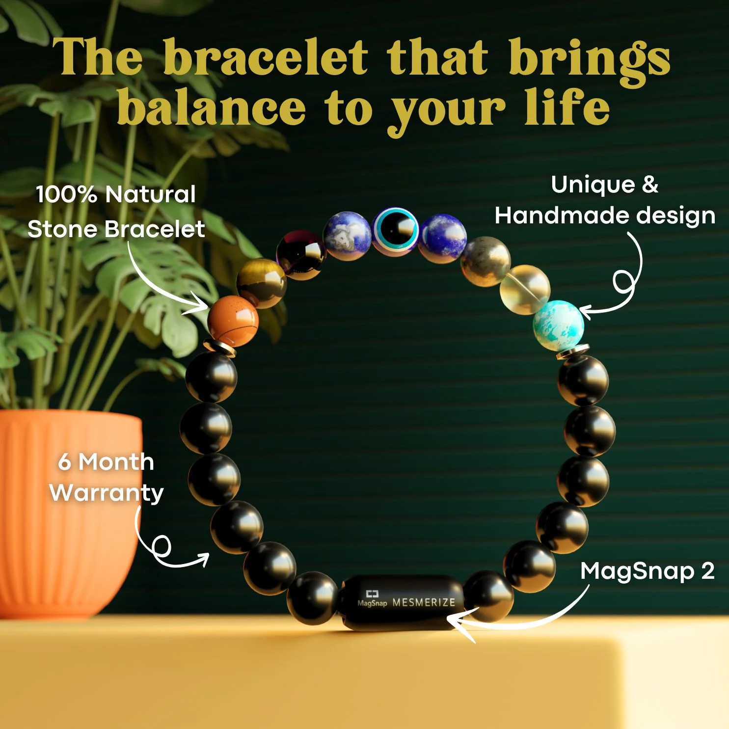 Super 9 Chakra Natural Stone Bracelet - Image 7
