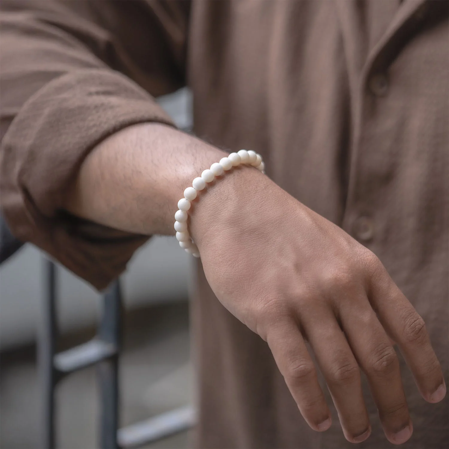 Tranquil White Coral Bracelet Natural Stone Bracelet With MagSnap 3 - Image 3
