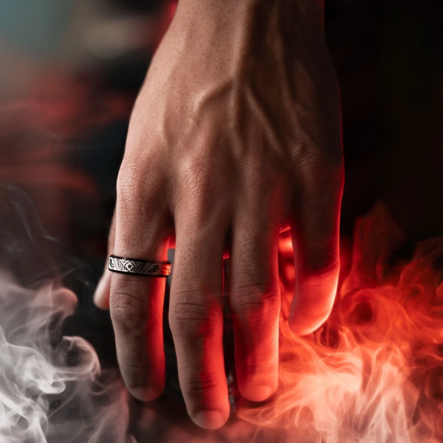Tribal Dragon Beveled Ring - Image 2