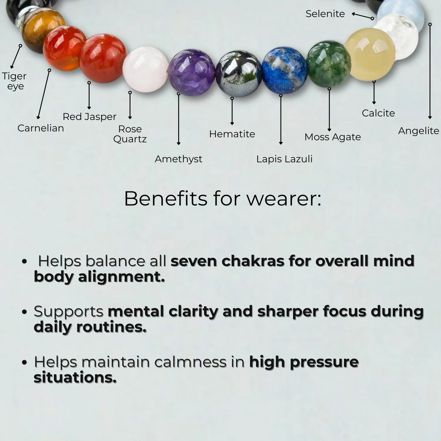 Ultimate 11 Chakra Natural Stone Bracelet - Image 11