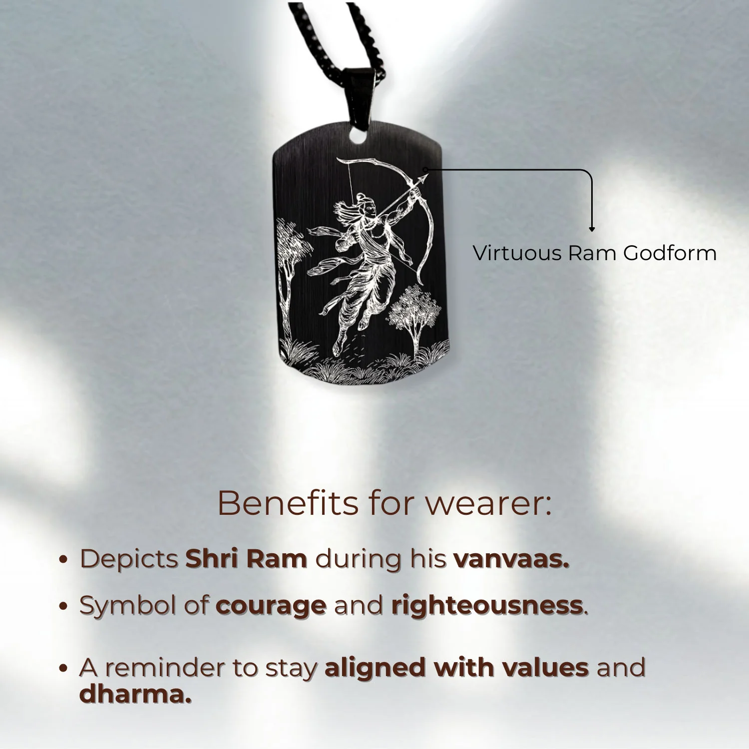 Virtuous Ram Godform Tag Necklace - Image 2