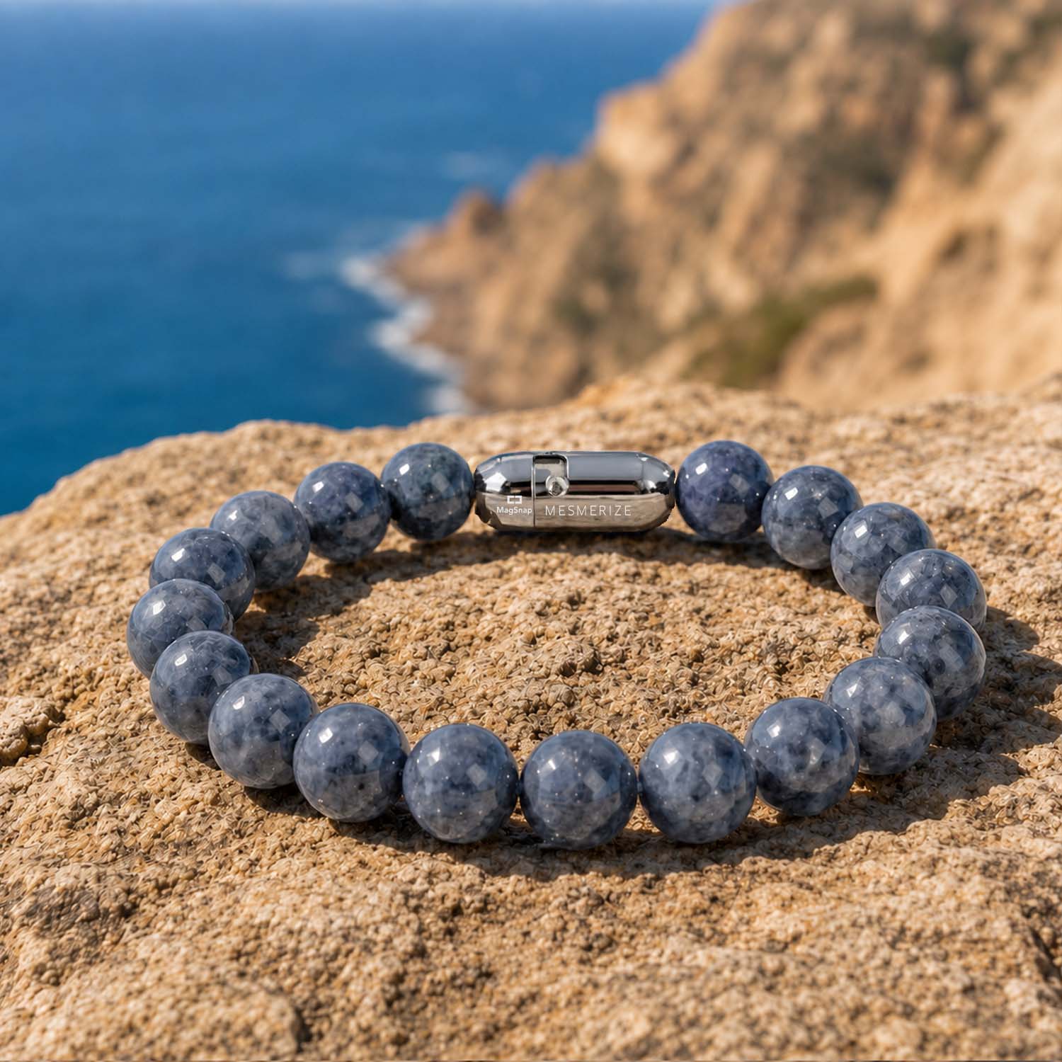 Wealth Magnet Blue Sapphire Natural Stone Bracelet With MagSnap 3