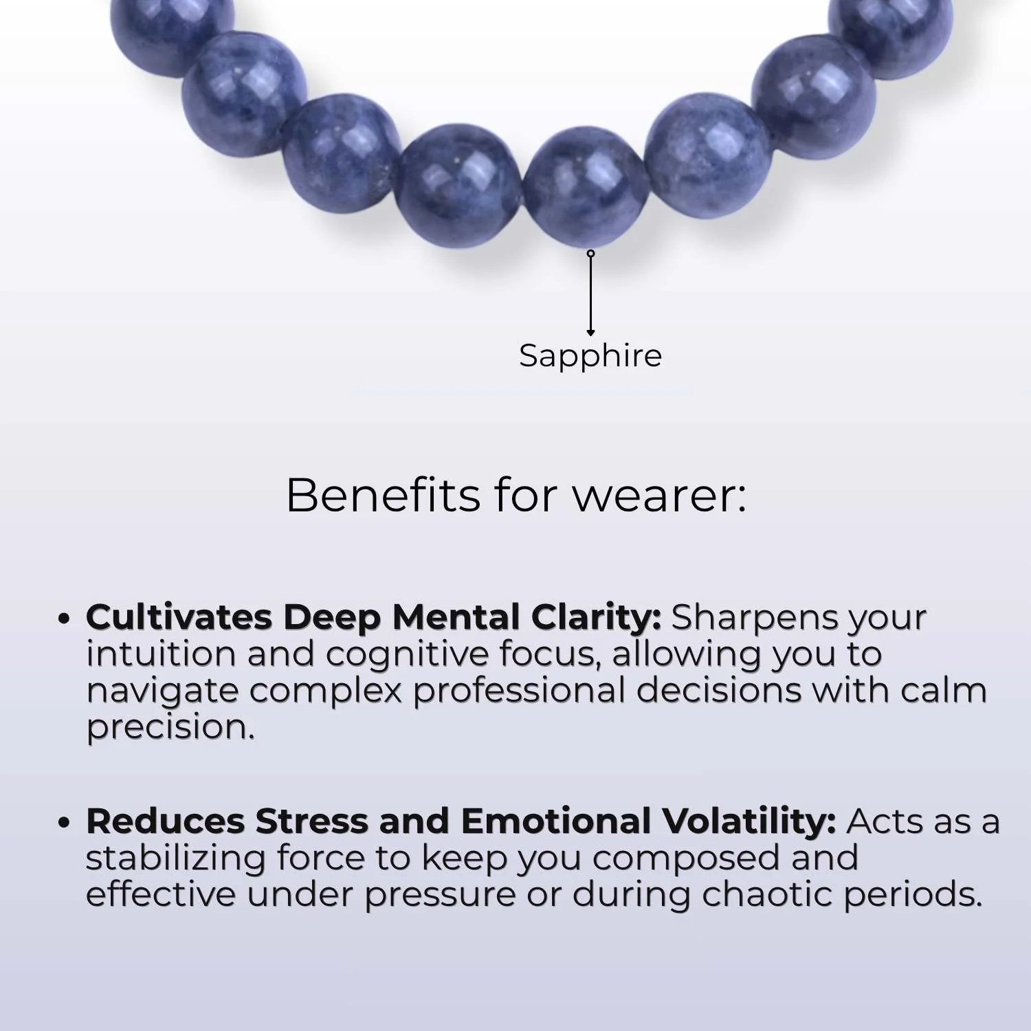 Wealth Magnet Blue Sapphire Natural Stone Bracelet With MagSnap 3 - Image 2