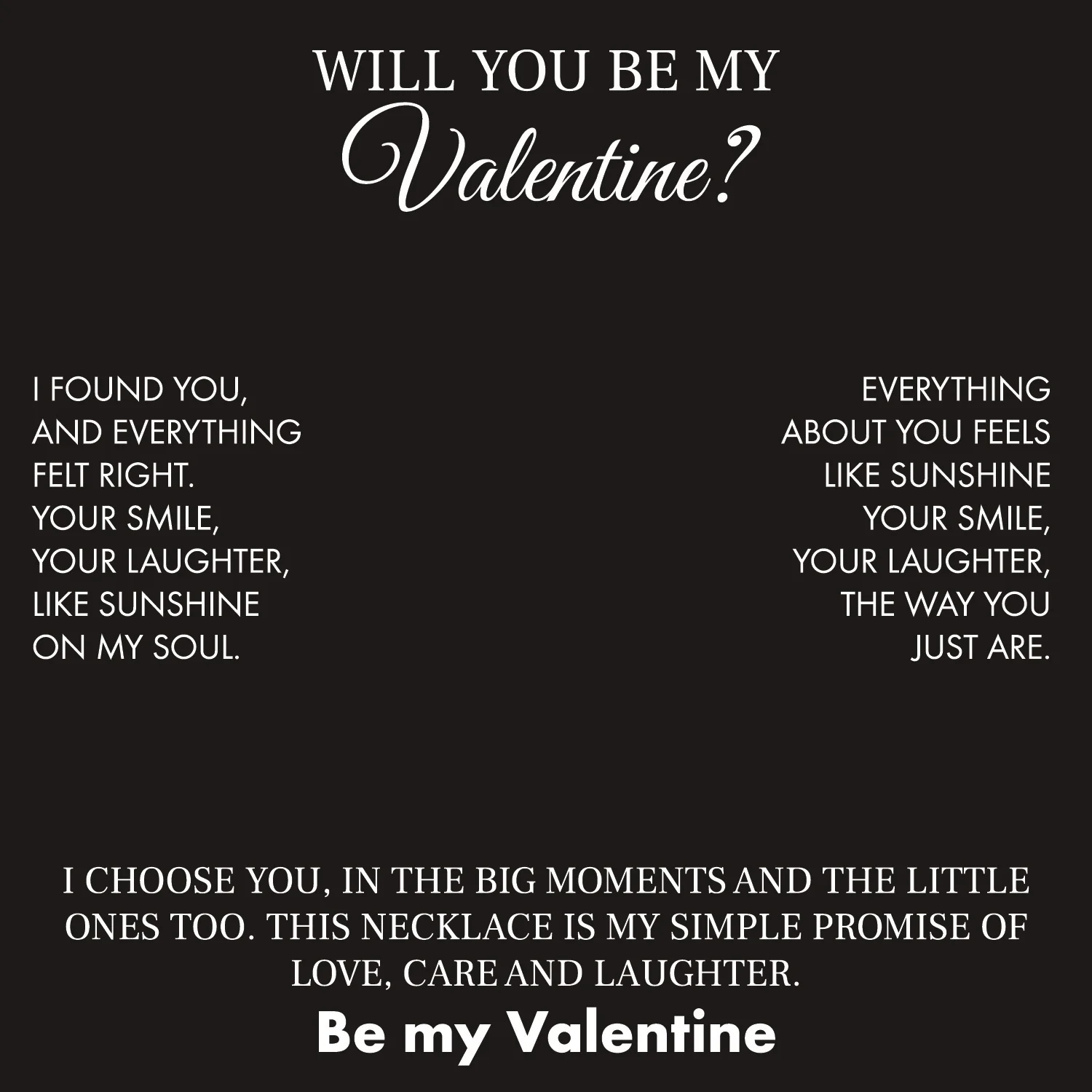 Will You Be My Valentine Card With Necklace For Men - Image 3