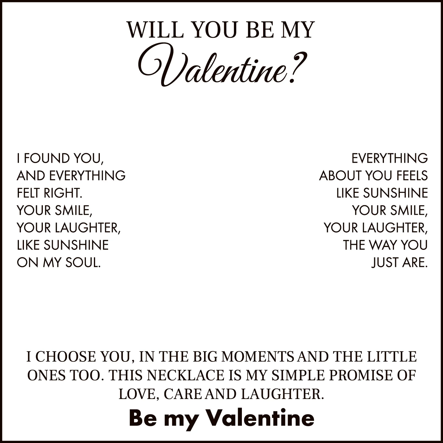 Will You Be My Valentine Card With Necklace For Women - Image 20