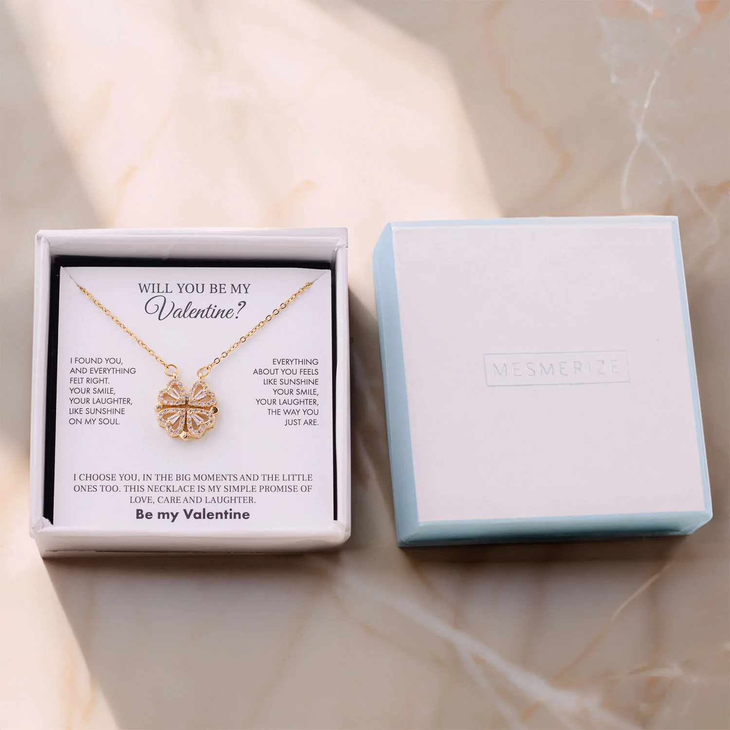 Will You Be My Valentine Card With Necklace For Women - Image 7