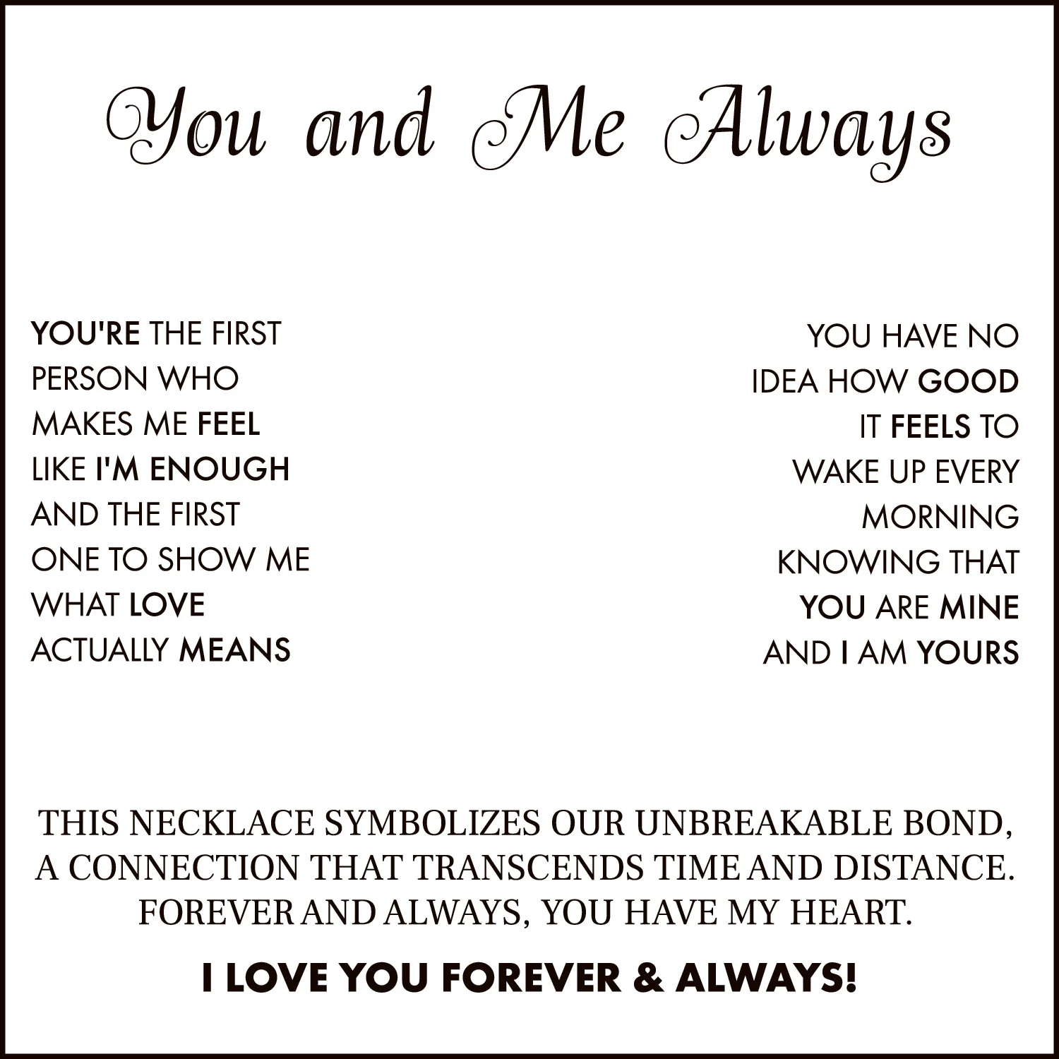 You And Me Always Card With Necklace For Women - Image 15