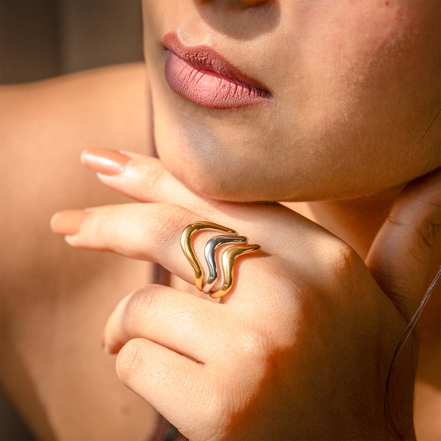 Zenith Contour Stack Dual Tone Ring - Image 2